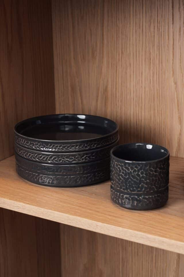 Servicen C Set Van 4 Dessertborden Antraciet