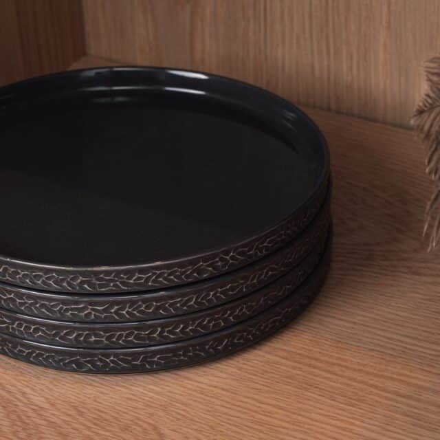 Servicen C Set Van 4 Dinerborden Antraciet